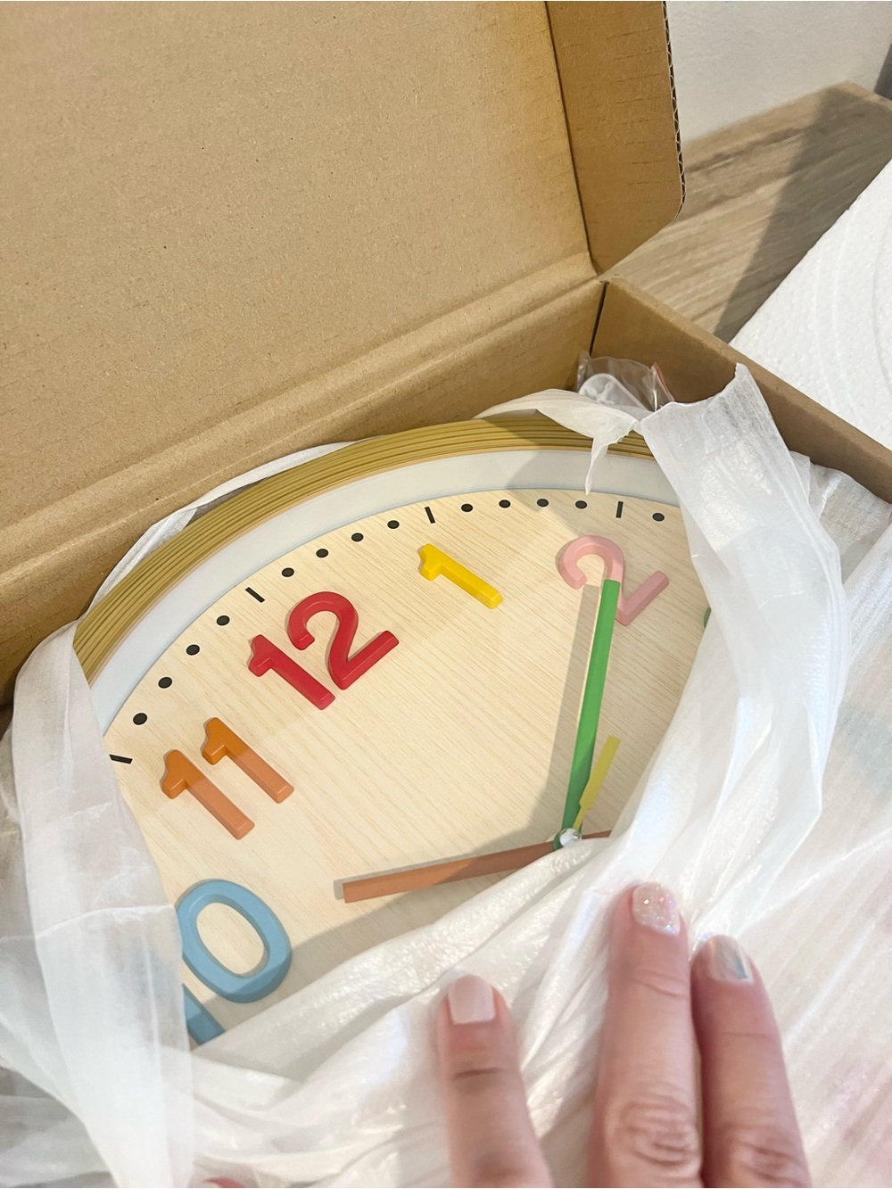 Foxtop 12" Silent Kids Wall Clock Colorful 3D Numbers Playroom Classroom NEW⁠ - Picture 7 of 16